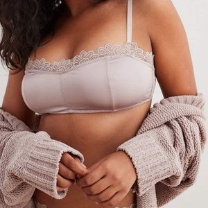 2 Satin Lace Trim Bralettes